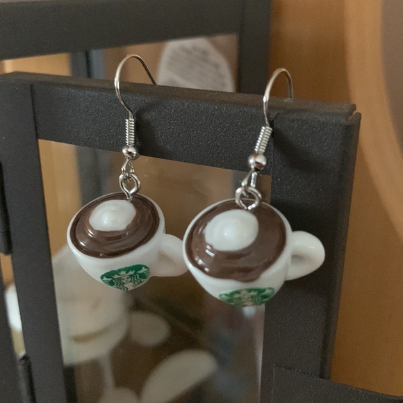 💚NEW! Coffee Cup / Latte Mug Earrings - Picture 2 of 3
